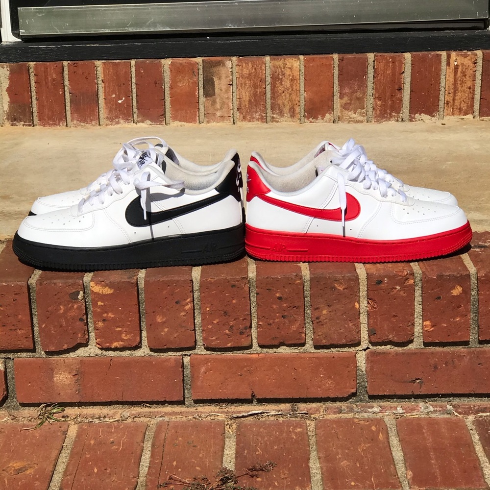 Nike Air Force One Red Midsole Sz 8.5 - Picture 8 of 8